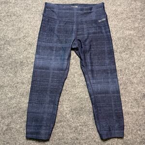 Calvin Klein Performance Crop‎ Leggings Small Blue Quick Dry Ruched Hem